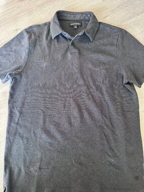Banana Republic Polo Shirt Heathered Grey Mens Large